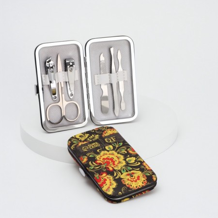 The manicure set "Khokhloma", 6 items, in a case, multi -colored-2