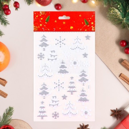 Stickers on the windows "New Year" Christmas trees, 25 x 14 cm-1