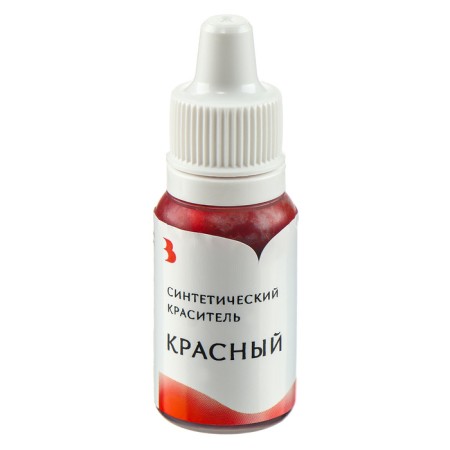The dye is synthetic liquid, red, 10 gr.-1