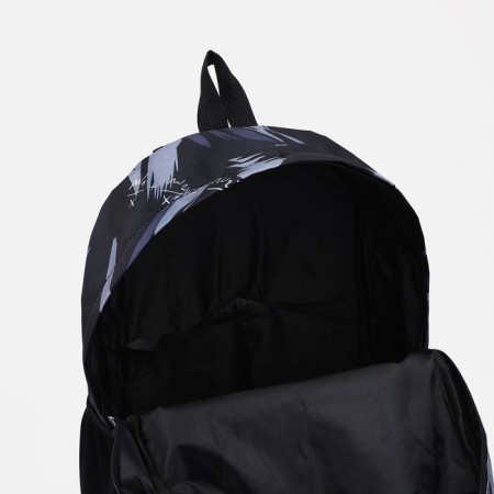 A backpack with a zipper, 3 external pockets, black/gray color-5