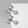Earrings with pearls "bow" with bead, white color in gold