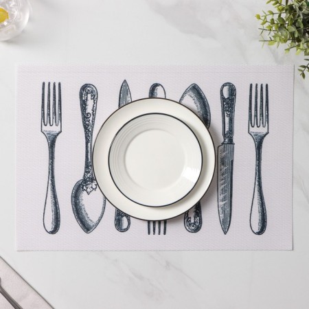 Set of serving napkins on the table "Serving", 4 pcs, 30 × 45 cm, white color-5