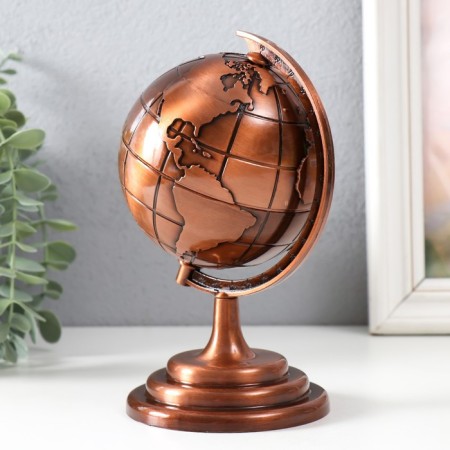 Souvenir Metal "Globus" Bronze 10.5x11x18.5 cm-2