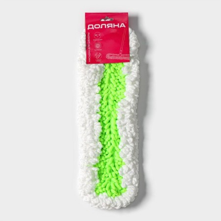 Nozzle for a flat mop with flexible edges of the share, 38 × 8 cm, 90 grams, microfiber bends, white color-5