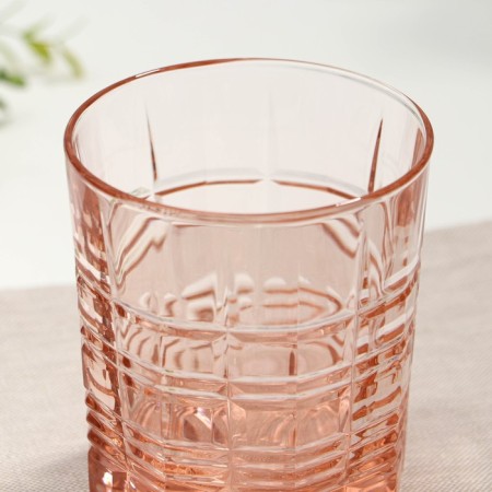 Low glass glass "Dallas", 300 ml, pink color-4