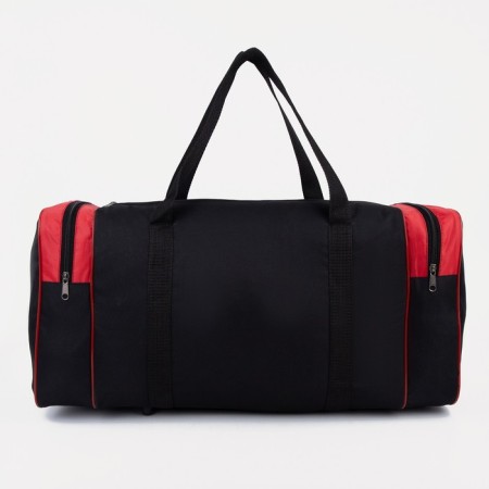 Sports bag with lightning, 3 outer pockets, black/red color-1