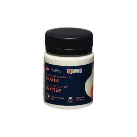 Paint by fabric, bank 50 ml, ZHK Decola, ivory, 4128259, (water -based acrylic)-3