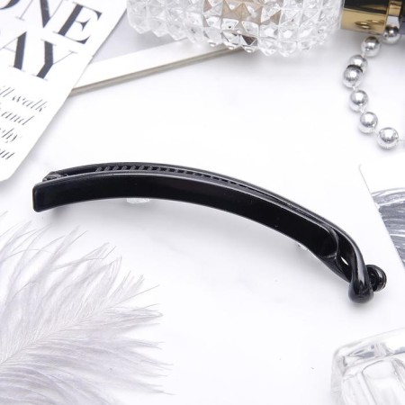 Banana for hair "Classic" straight, 12 cm, black