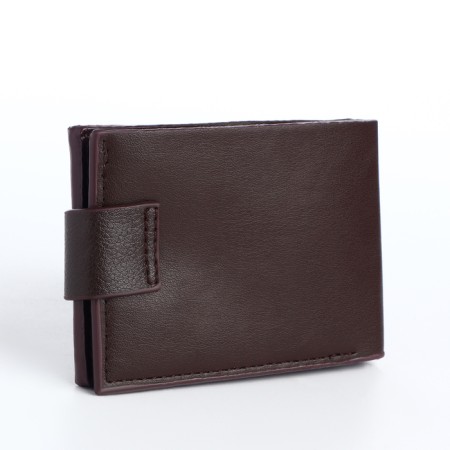 Male purse for magnet, department for cards, coins, brown color-2