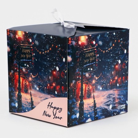 New Year. The box is folding, gift New Year's "New Year's Eve" 14 x 14 x 14 cm.-1