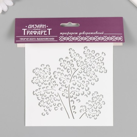 Plastic stencil "branches" 15x15 cm-2