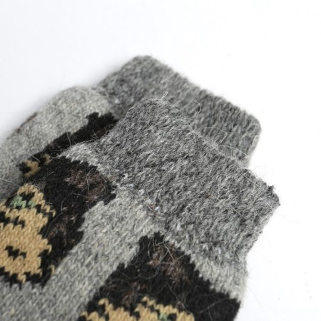 Children's woolen socks "Wolf" A.3a45, Gray color, river 18-1