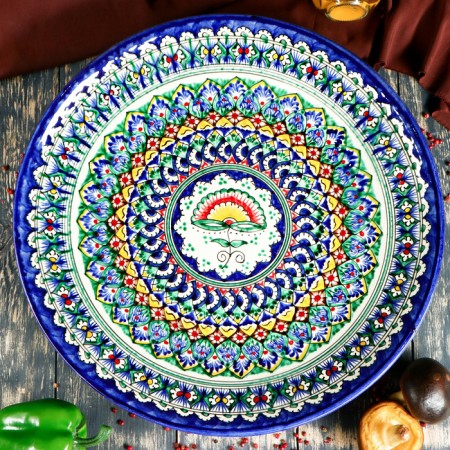 Lryagan Round Rishtan Ceramics, 41cm Mix-4