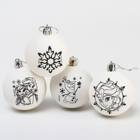 Set for creativity for the New Year "New Year's ball for coloring", 4 pieces 5.5 cm, cold heart