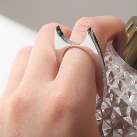 Castet ring, silver color, 18 size-3