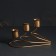 Summary metal for 3 candles "drops" gold 15x9x9 cm