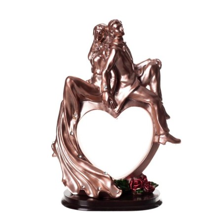 Polystone souvenir "Heart in love" Gold with red 15.5x10.5x6 cm-6