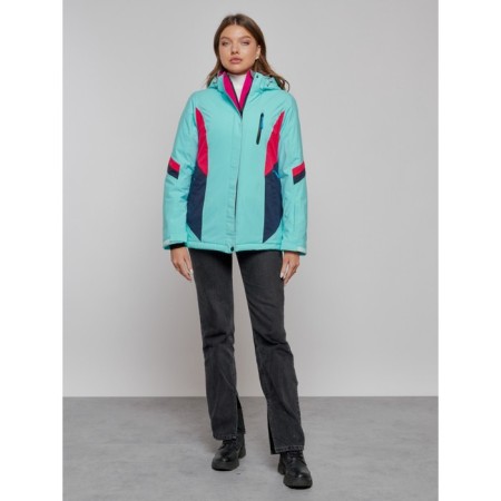 Ski jacket women's winter, size 48, turquoise color-12