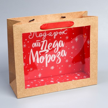 Craft packet with a plastic window “Gift from Santa Claus”, 31 x 26 x 11 cm, New Year-2