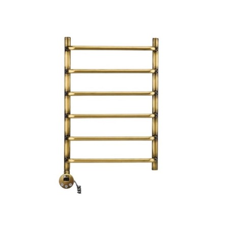 Domoterm electric heated towel rail "Stephano", 400 x 600 mm, 6 crossbars, lion, bronze