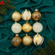 Set of balls plastic D-8 cm, 9 pcs 