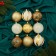 Set of balls plastic D-8 cm, 9 pcs "Melody" Disco stripes, white-gold