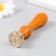 Printing for wax with a wooden handle "Wedding Rings" 9x2.5x2.5 cm