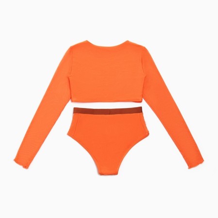 Separate female swimsuit with long sleeves Minaku ts. Orange, size 46-10
