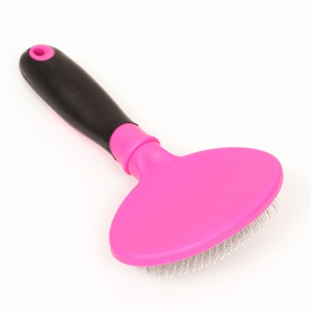 Pucoproding Plastic soft with rounded teeth, medium, 9.5 x 16 cm, pink-1