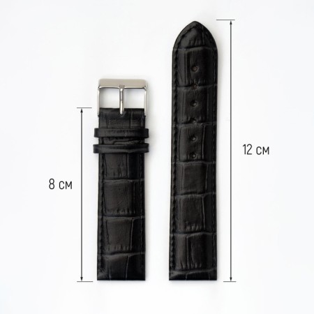 Watch strap, male, 22 mm, harness 80 mm, larynx 120 mm, genuine leather-1