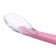 A spoon for a nursery, for the first feeding, in a container, pink