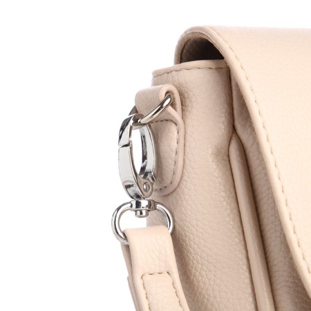 Female bag on a valve, beige color-3