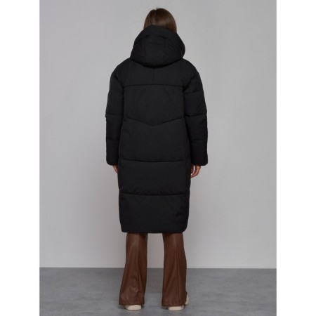 Coat insulated winter female, size 48, black color-3
