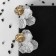 Earrings Assorted "Wind" butterfly, small, white color in gold