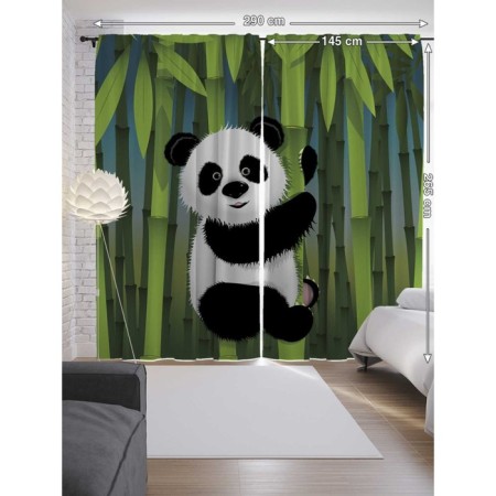 Photostes "Happy Panda", Saten, size 145x265 cm, 2 pcs-1