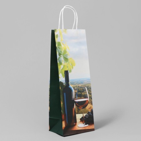 Gift package for a bottle, packaging, "wine", white craft, 13 x 36 x 10 cm-1