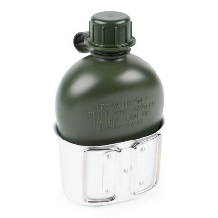Hiking flask "Adventure", with a 1l cover, plastic, aluminum mug-3