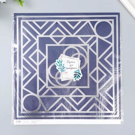 Scrapbooking paper silver "eclectic" density 180 g 30.5x32 cm-4