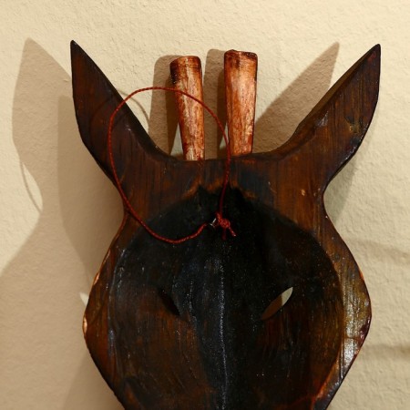 Mask "Zebra" Albezia 19x9x4 cm-3