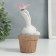 Polystone souvenir "Bunny in a pot, with a butterfly on the ears" 13.8x6.5x6.5 cm