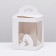Folding box with a window, white, 18 x 18 x 23 cm