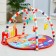 Developing rug "baby game", with a piano, round, pink