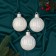 Set of balls plastic D-8 cm, 3 pcs "overflow" strips, white mother of pearl