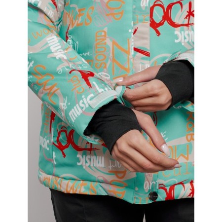 Ski jacket female winter, size 42, turquoise color-4