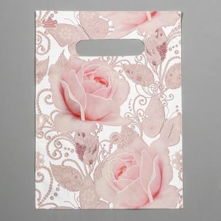 Package "Precious Roses", polyethylene with a cut pen, 19x25 cm, 30 μm