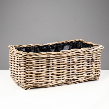 Kashpo wicker "elite" with a plastic department, 55x30x22 cm, rattan
