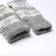 Women's woolen mittens "deer with a snowflake", the color is light gray/white, size 20-22