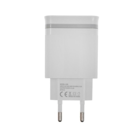 Network charger byz U26 EU, 2 USB, 2.4 A, Lightning 1 m cable, white-7