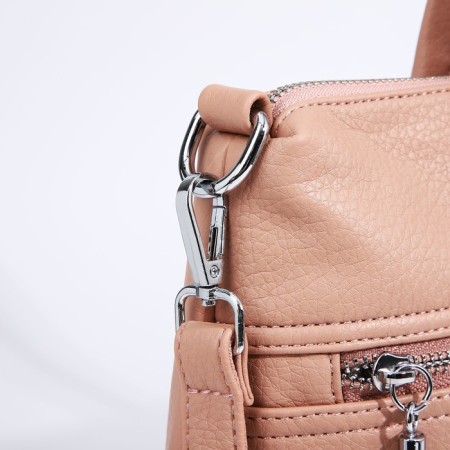 Luggage bag on lightning, 2 external pockets, pink color-4