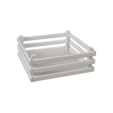 Box wooden for storage Polini Home Boxy, white color, 32x32x12 cm